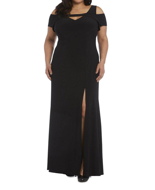 Cut-out Accent Sheath Evening Maxi Dress