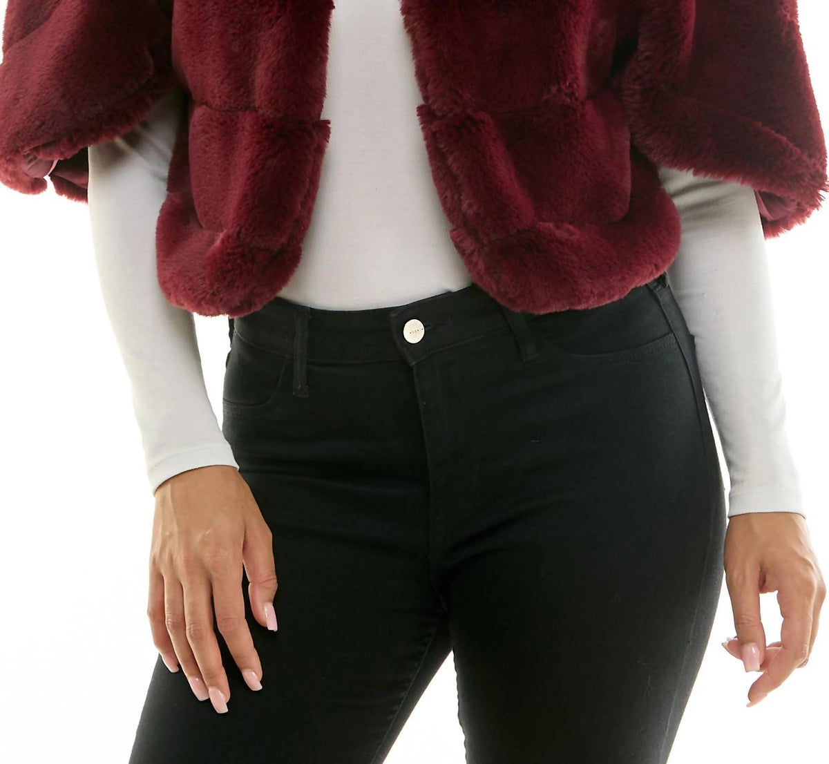 Cropped Faux Fur Formal Bolero Capelet Jacket