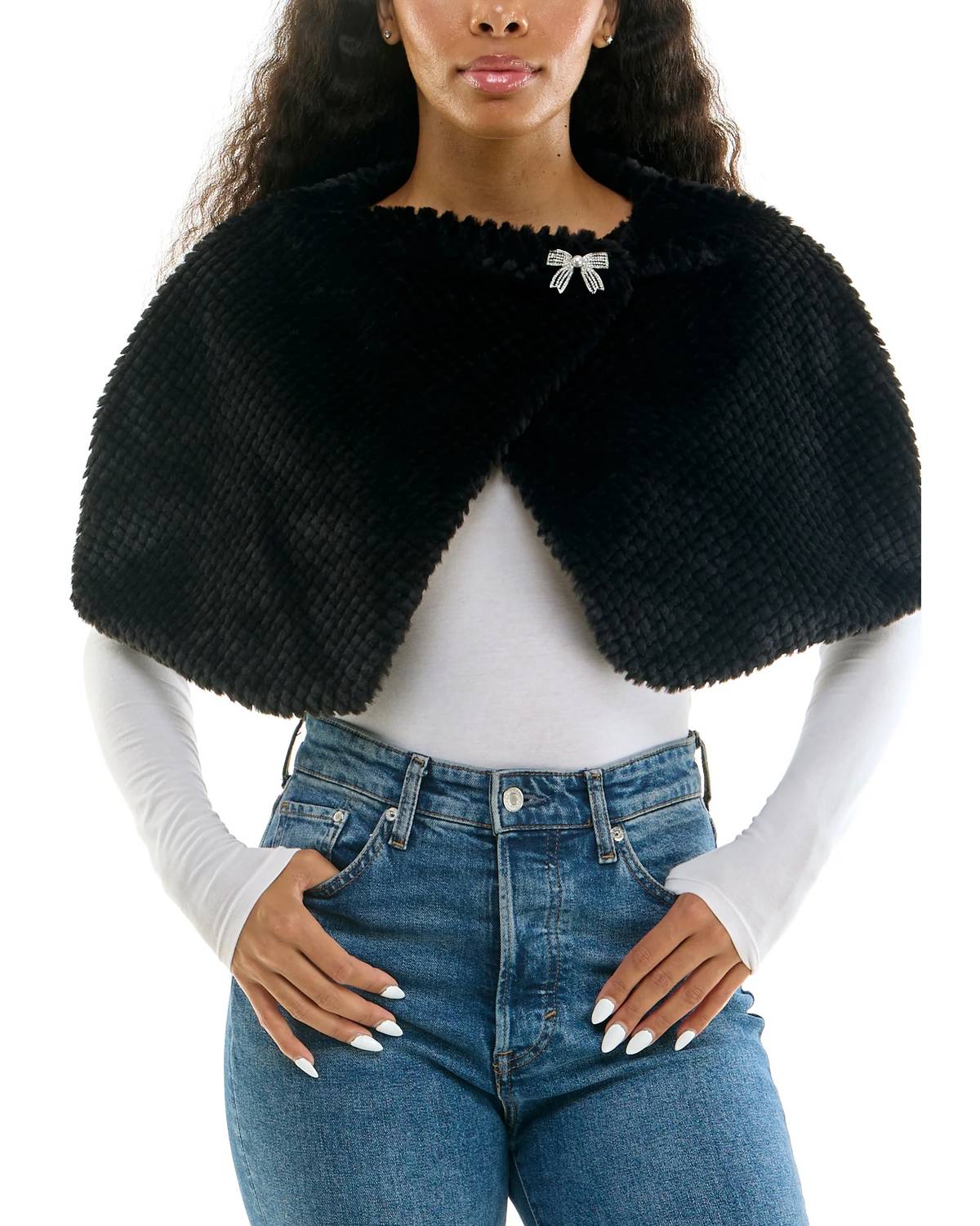 Wrap Over Fur Capelet