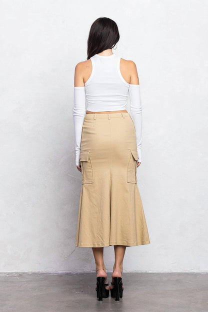 Alessia Diagonal Closure Mermaid Midi Skirt