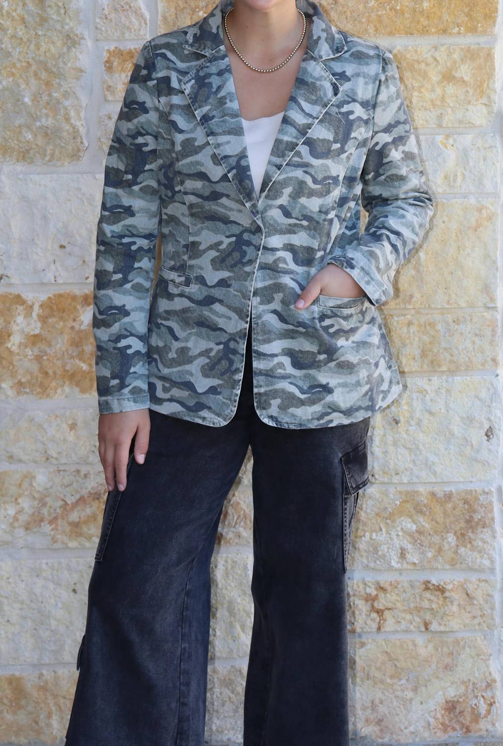 Washed Camo Blazer