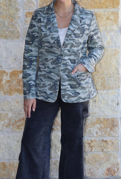 Washed Camo Blazer