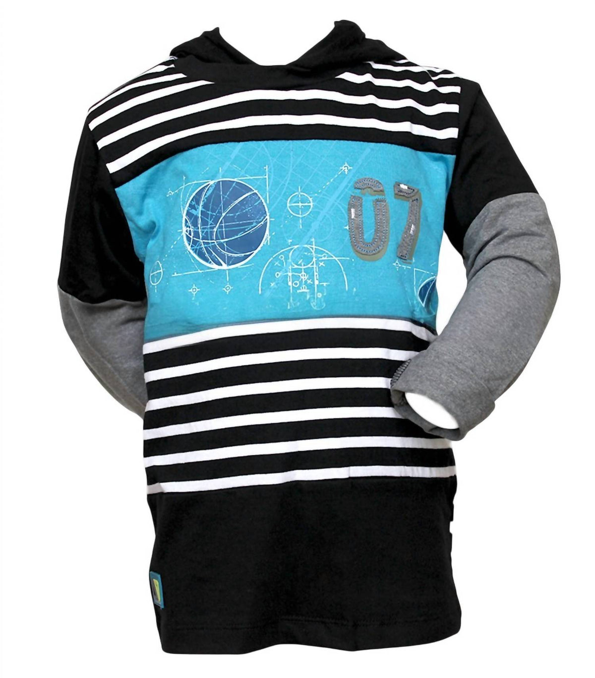 Kids Stripe Pullover Graphic Hoodie