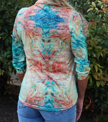 Vibrant Tie Dye Button-down Shirt