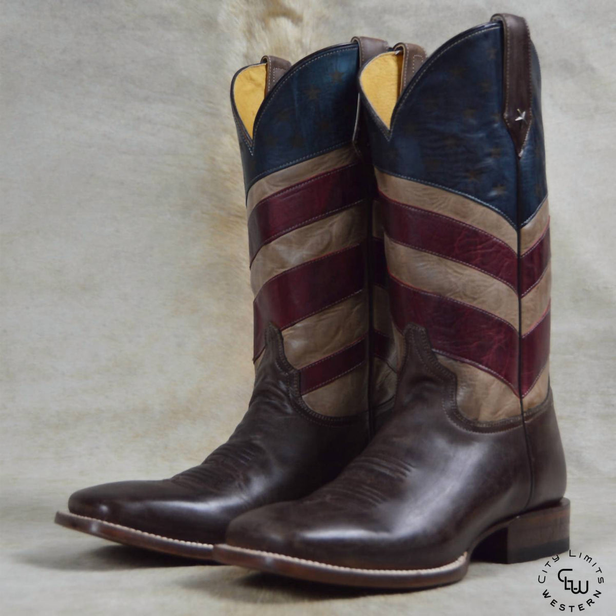 Men's Old Glory Burnished American Flag Boots
