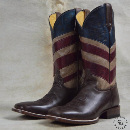 Men's Old Glory Burnished American Flag Boots