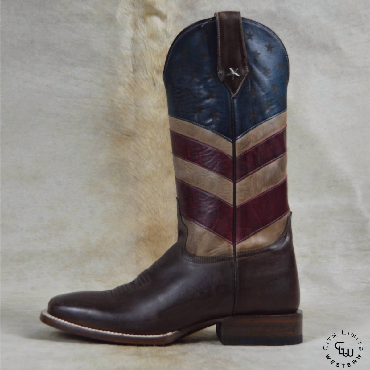 Men's Old Glory Burnished American Flag Boots