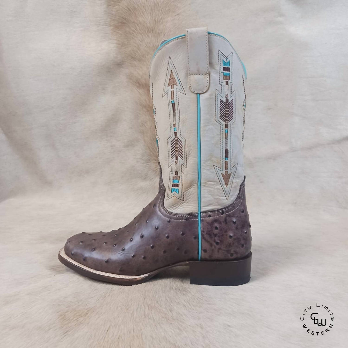 Women's Arrow Feather Roper Square Toe Boots