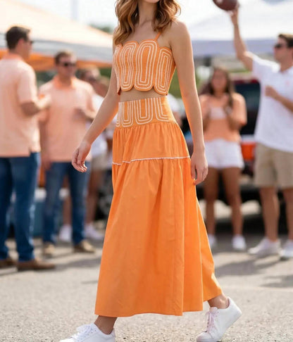 Romi Lace Trimmed Skirt Set
