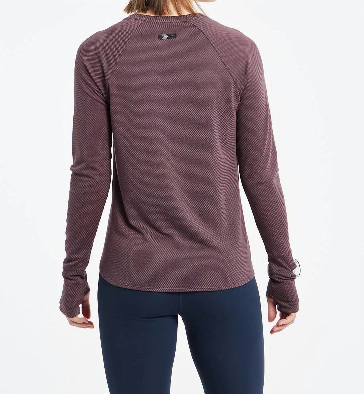 Oiselle Women's Flyout Long Sleeve Top in Redwood/Ink Blue - view 2