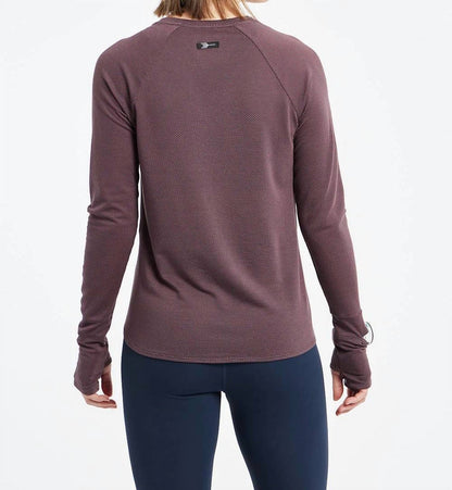 Oiselle Women's Flyout Long Sleeve Top in Redwood/Ink Blue - view 2