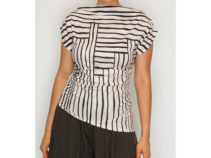 Geo Stripe Draped Top