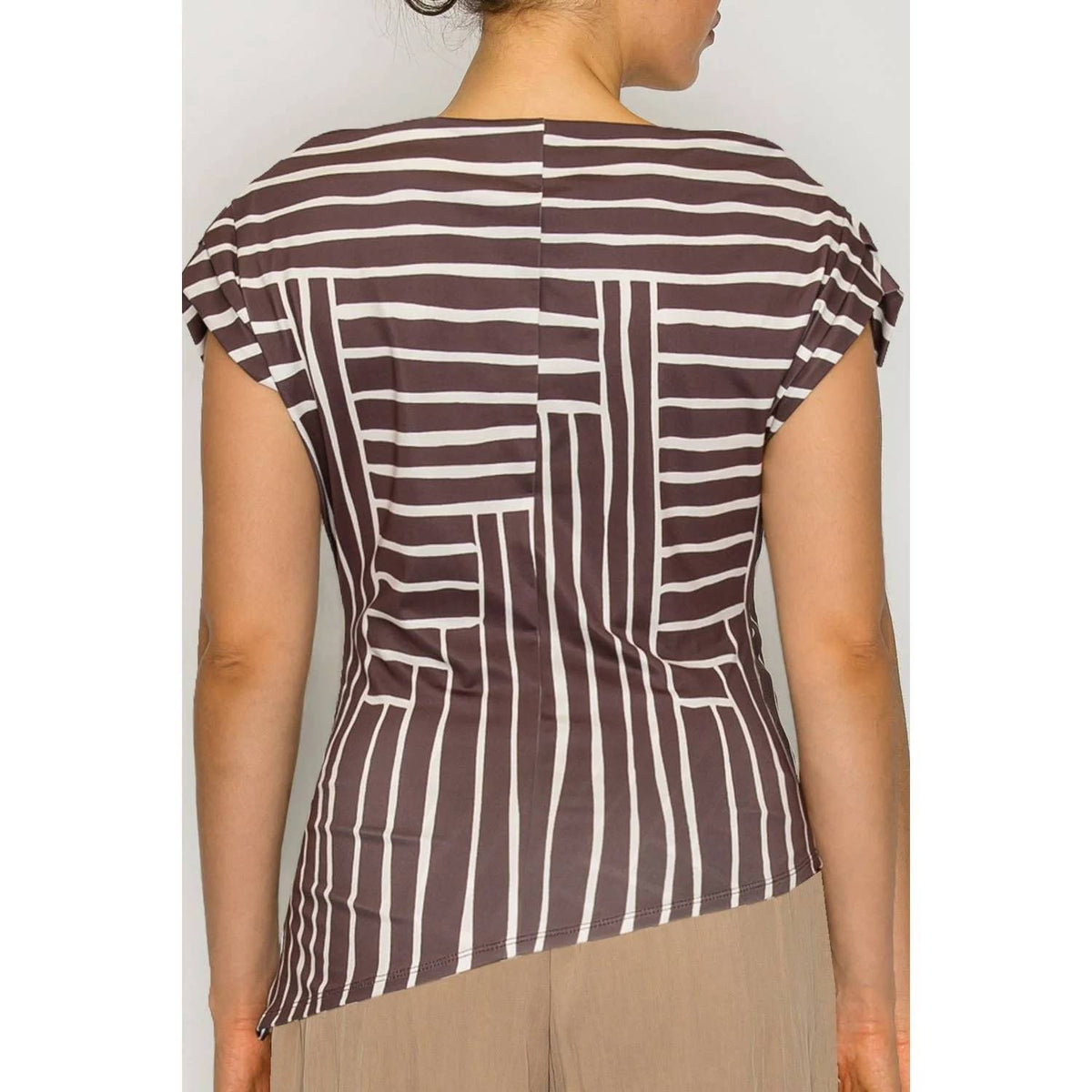 Geo Stripe Draped Top