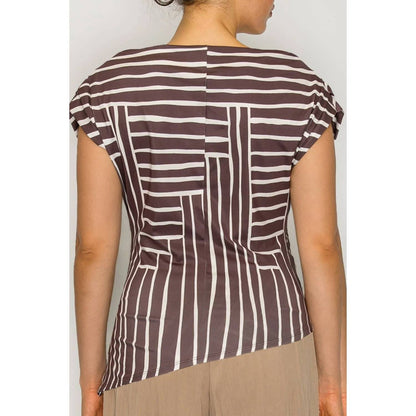Geo Stripe Draped Top