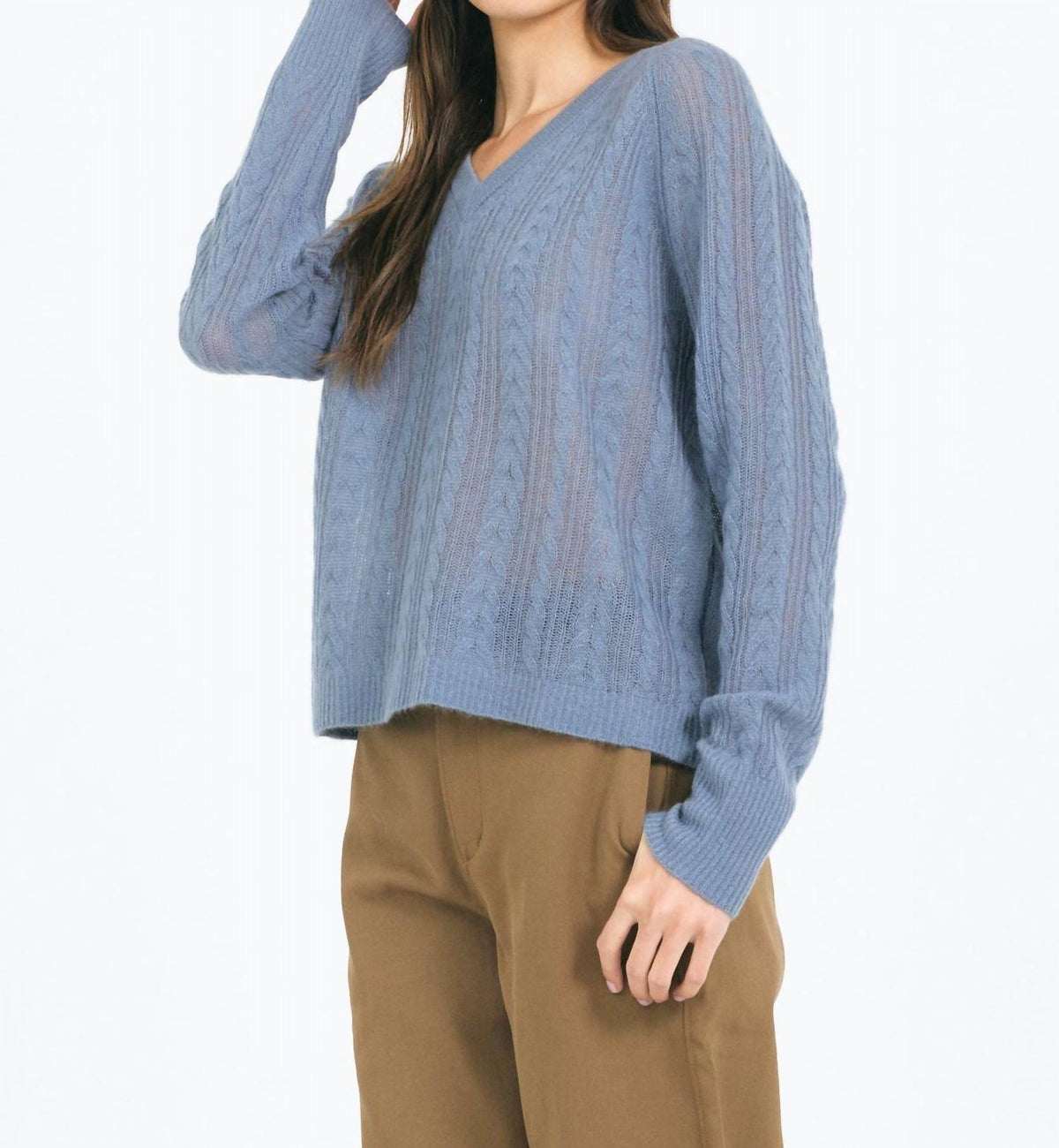 Sloane Tissue Cashmere V-neck Top