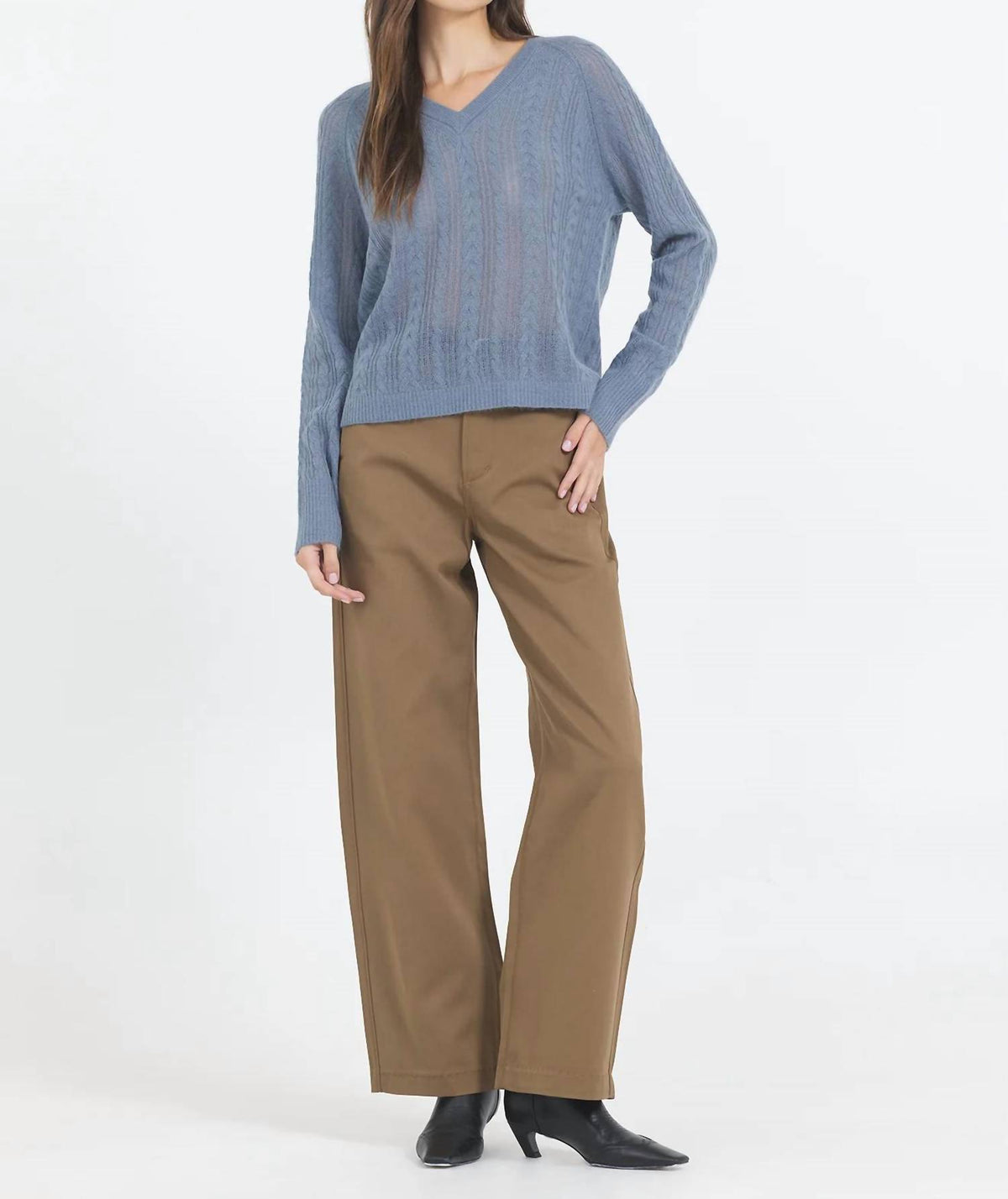 Sloane Tissue Cashmere V-neck Top
