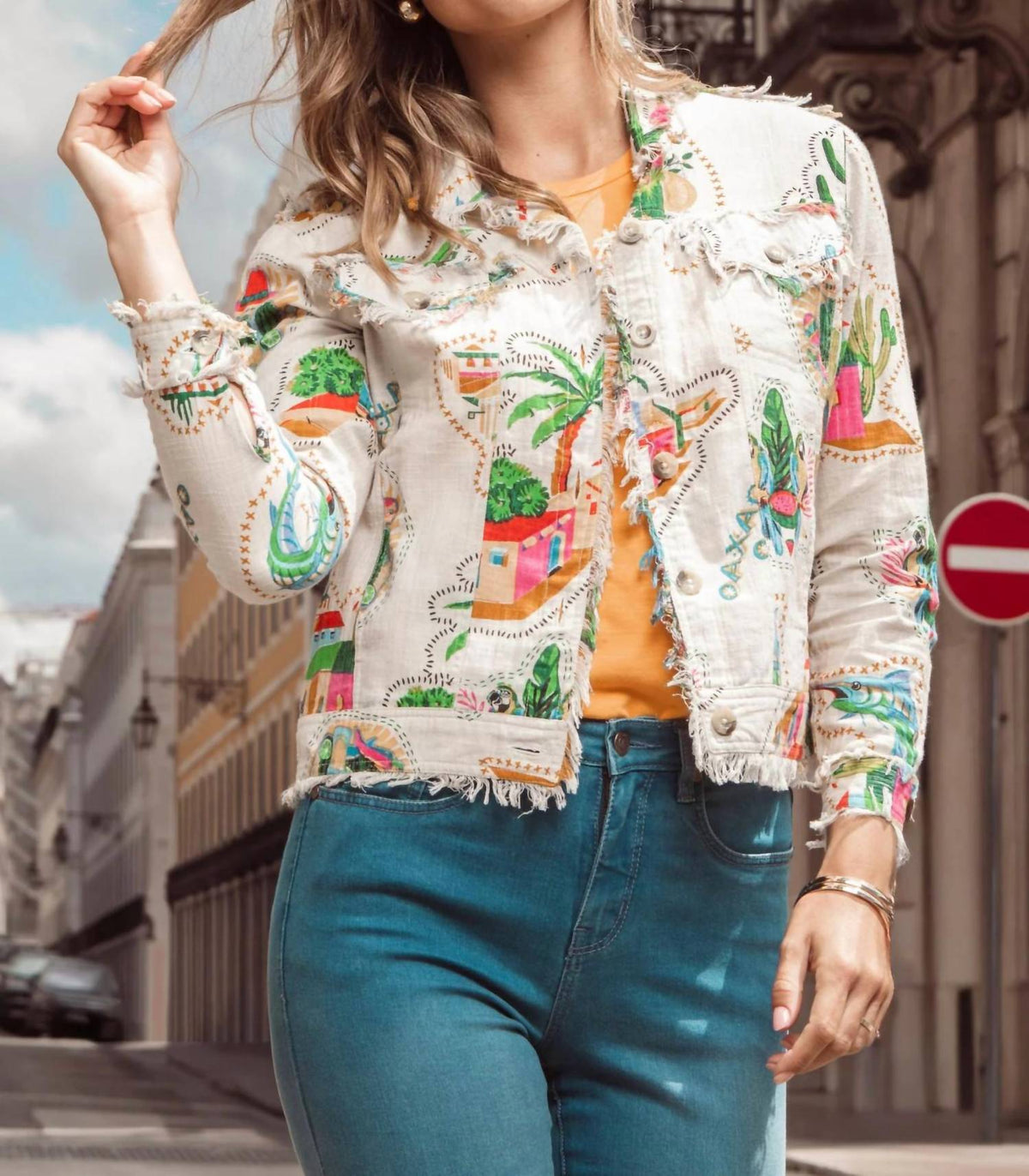 Guatemala Linen Print Jacket
