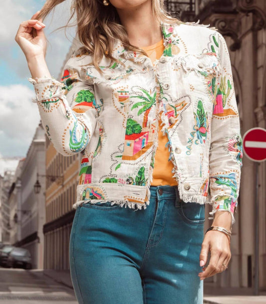 Guatemala Linen Print Jacket