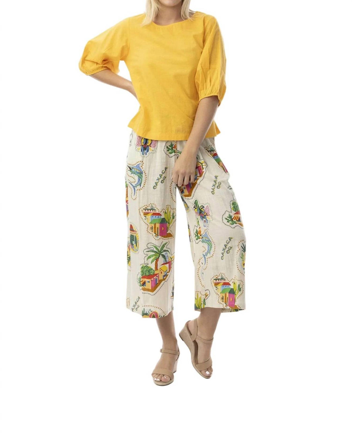 Guatemala Print Wide Leg Pant