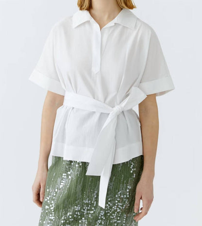 Collared Belted Blouse