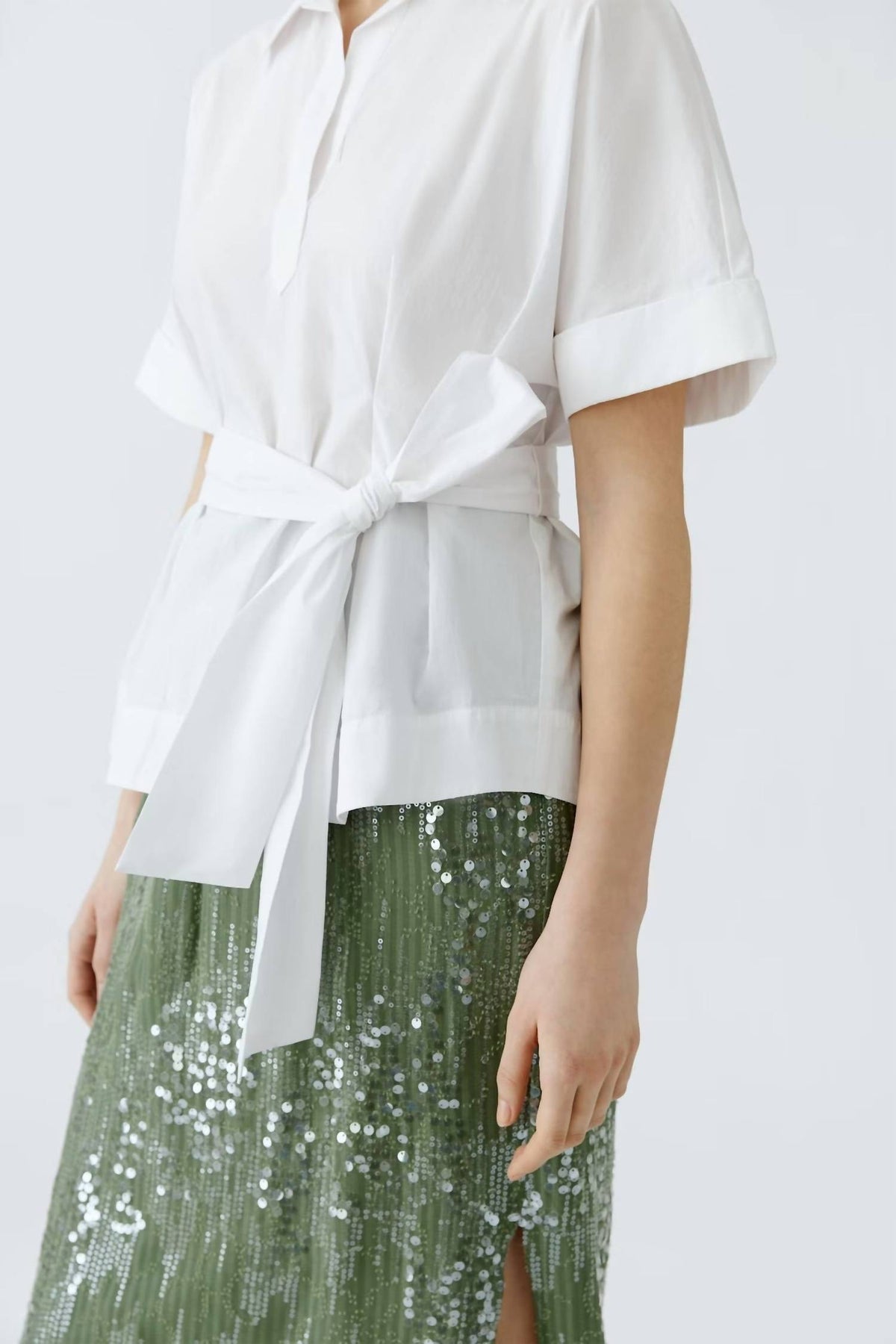 Collared Belted Blouse