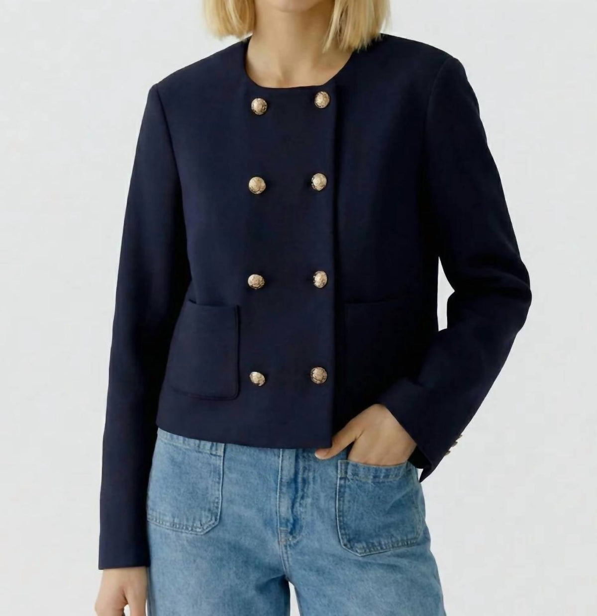 Collarless Scuba Jacket