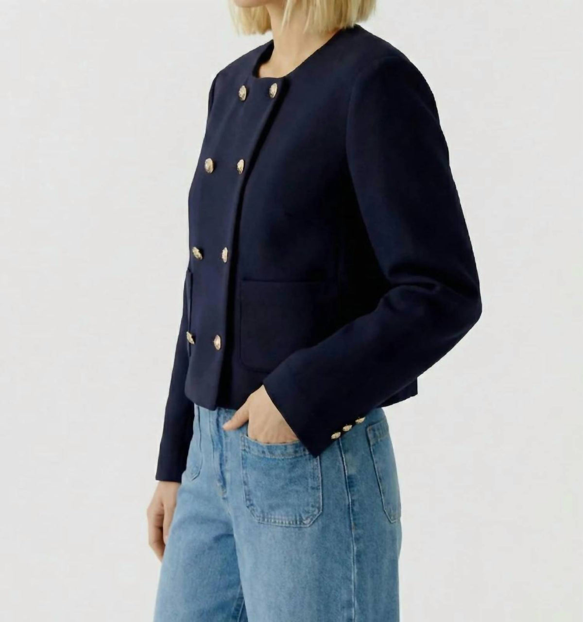 Collarless Scuba Jacket