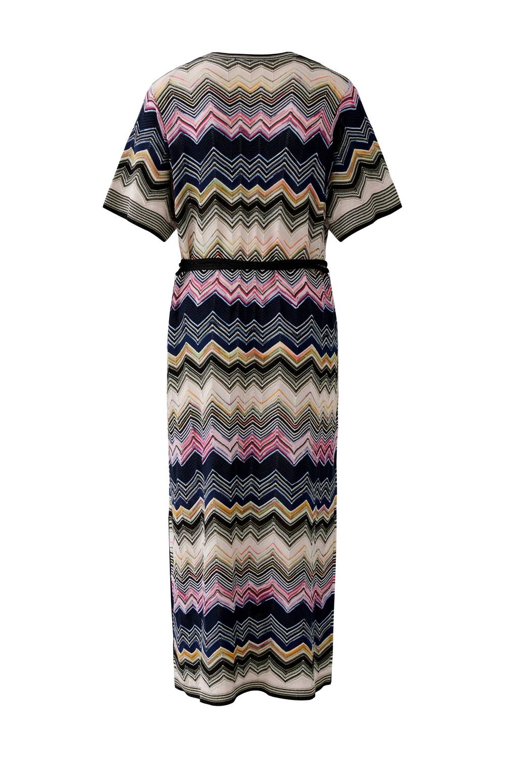 Knitted Zig Zag Print Midi Dress