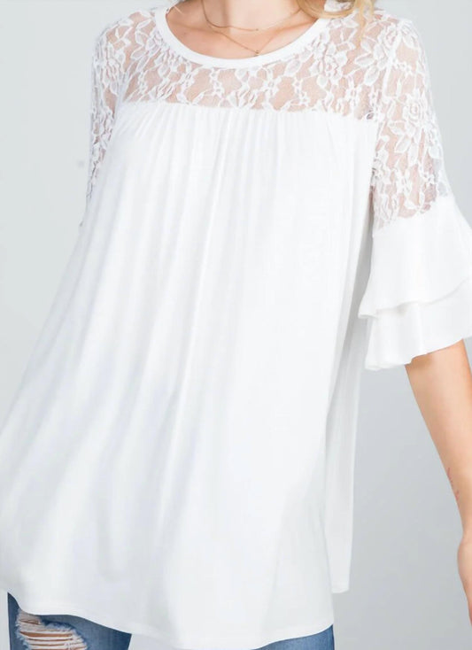 Lace And Ruffle Tiered Sleeve