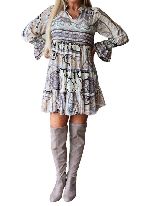 Boho Short Baby Doll Paisley Dress