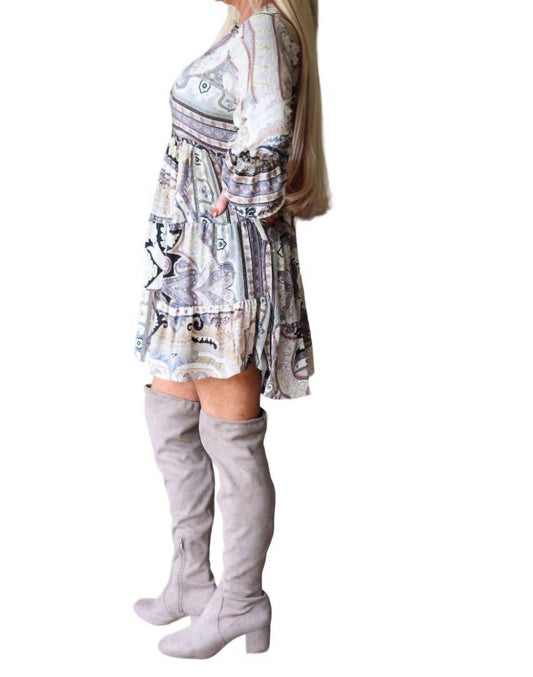Boho Short Baby Doll Paisley Dress