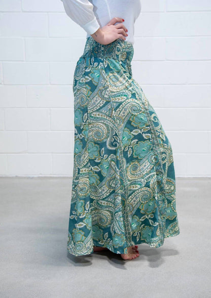 Paisley Palazzo Wide-leg Pants