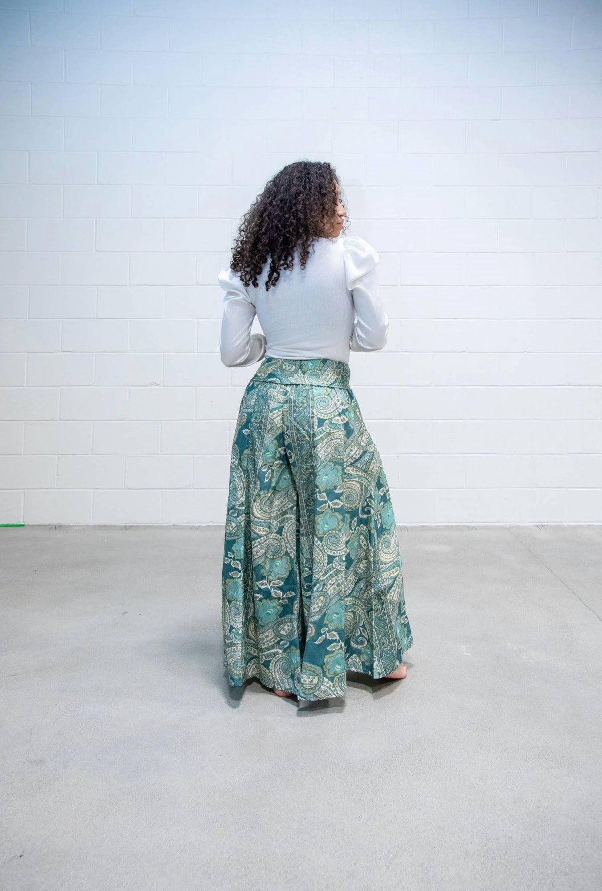 Paisley Palazzo Wide-leg Pants