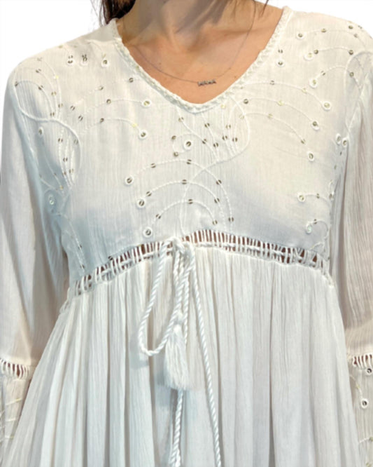 Solid Mini Dress With Sequence