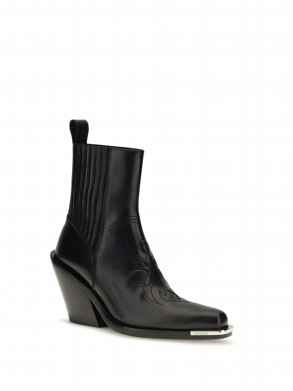 paco rabanne Pre-loved Women's Leather Cowboy Ankle Boots in Black - view 2