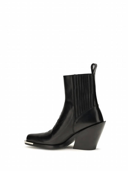paco rabanne Pre-loved Women's Leather Cowboy Ankle Boots in Black - view 3