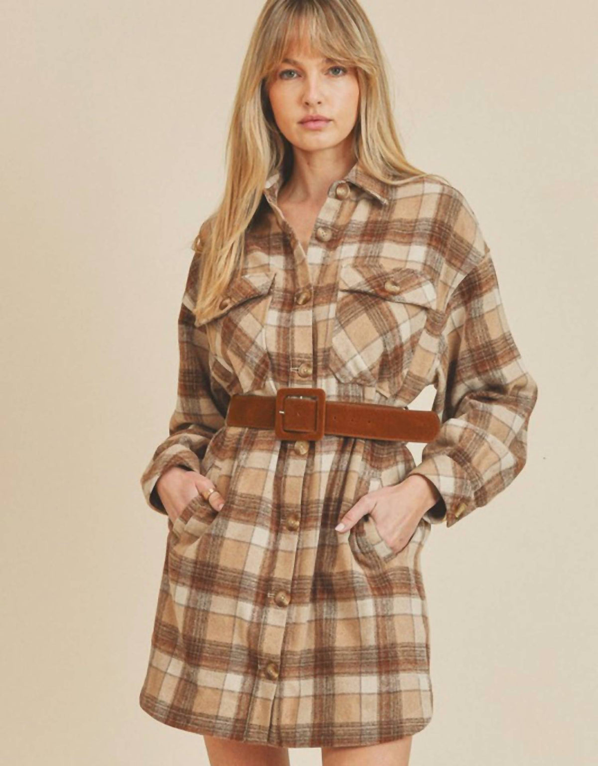 Benny Plaid Shirt Dress