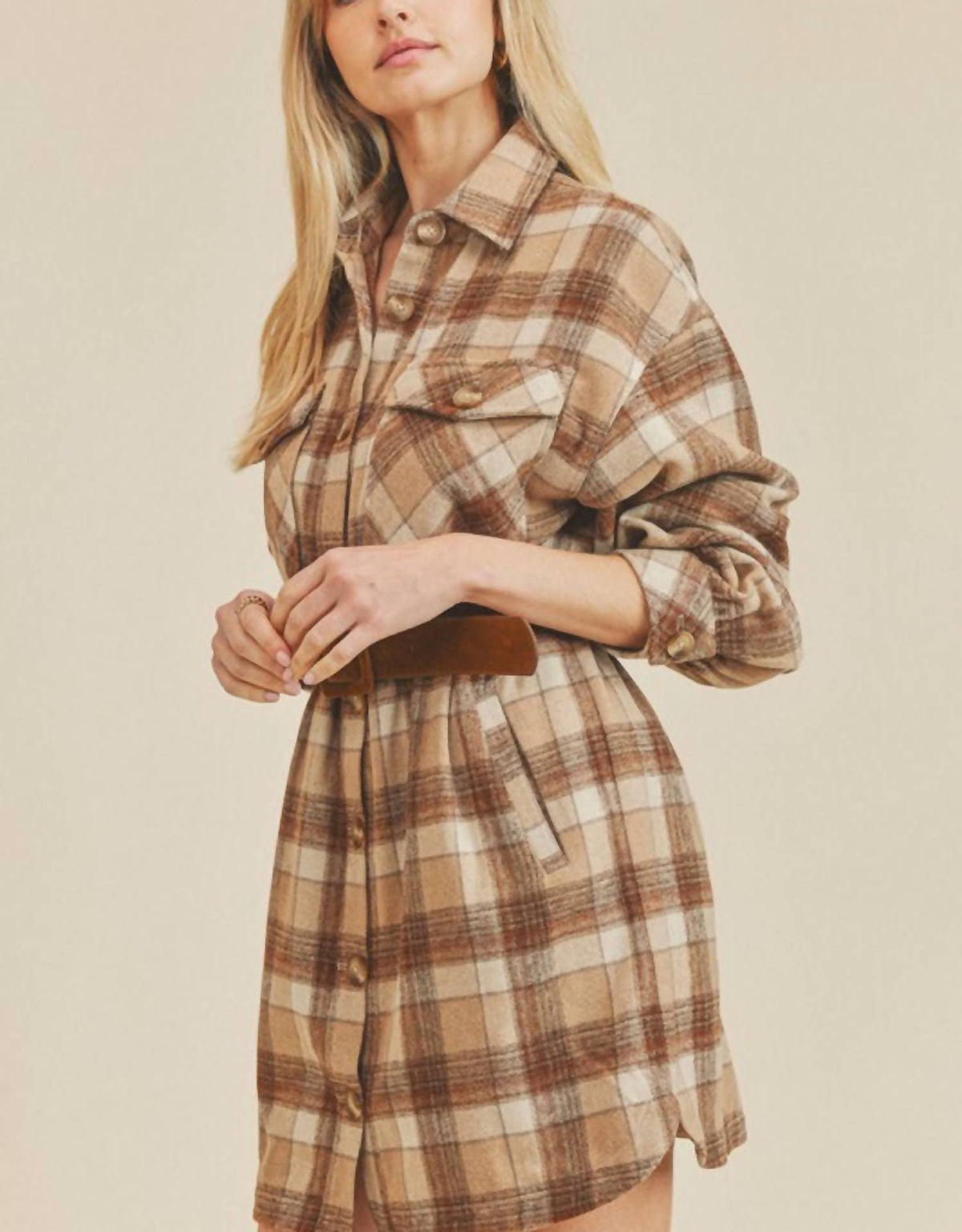 Benny Plaid Shirt Dress