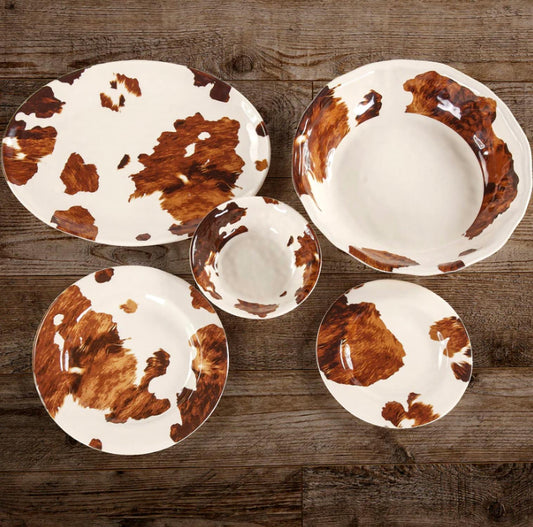 Elsa Cowhide Melamine Dinner Bowl