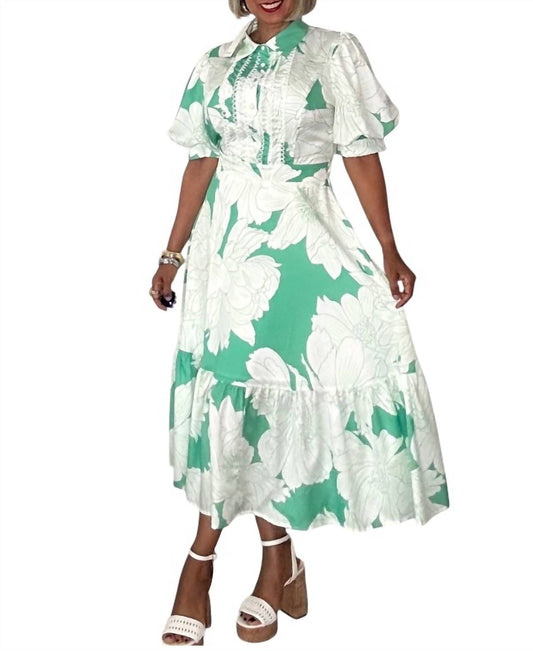 Puff Sleeve Midi Dress