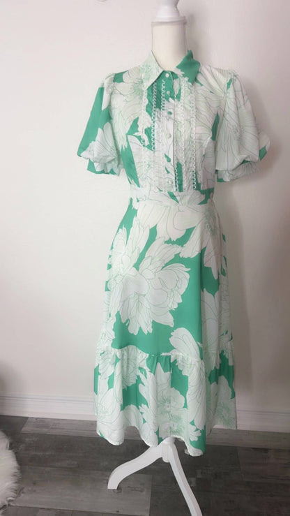 Puff Sleeve Midi Dress
