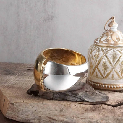 Women's Golden Horizon Two-tone Sculptural Cuff Bracelet