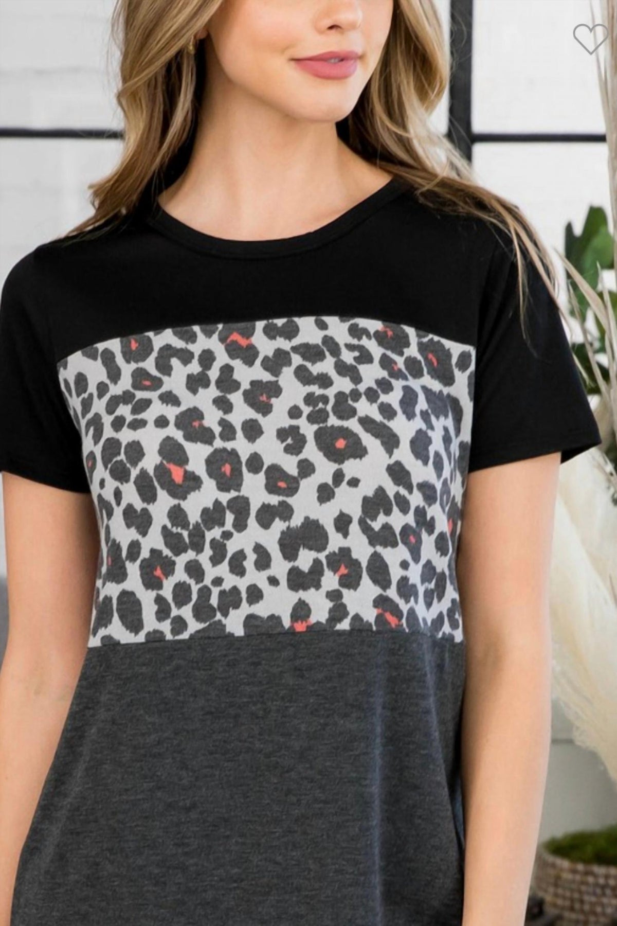 Leopard Stripe Short Sleeved