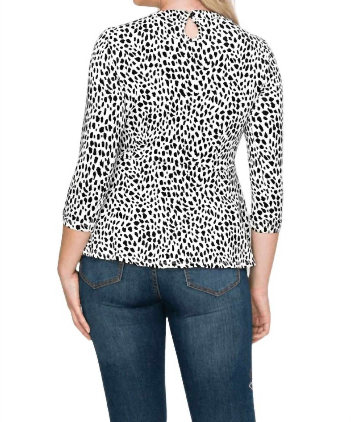 Aspen Embellished Neck Collar Peplum Top