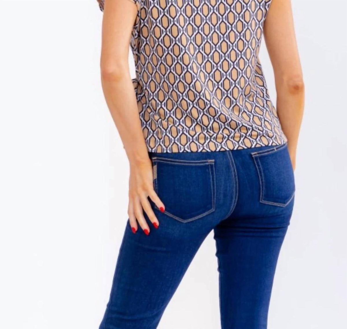 Geo Print Side Tie Top