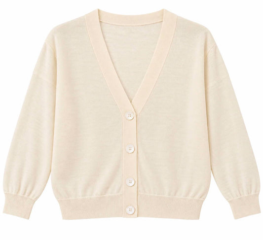Women's Quarter Length Sleeve Cotton Crepe Cardigan