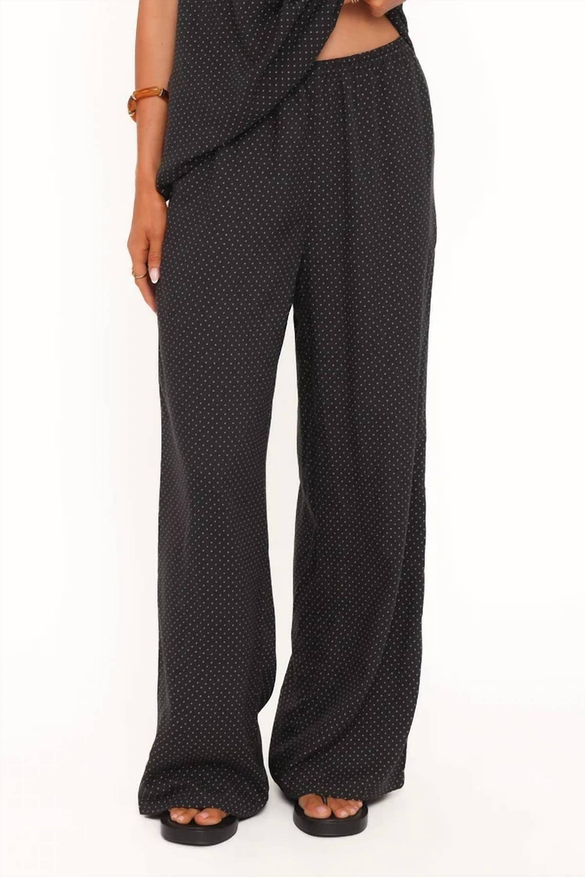 Phoebe Elastic Waist Polka Dot Wide Leg Pant