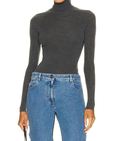 COMBO SLEEVE TURTLENECK SWEATER