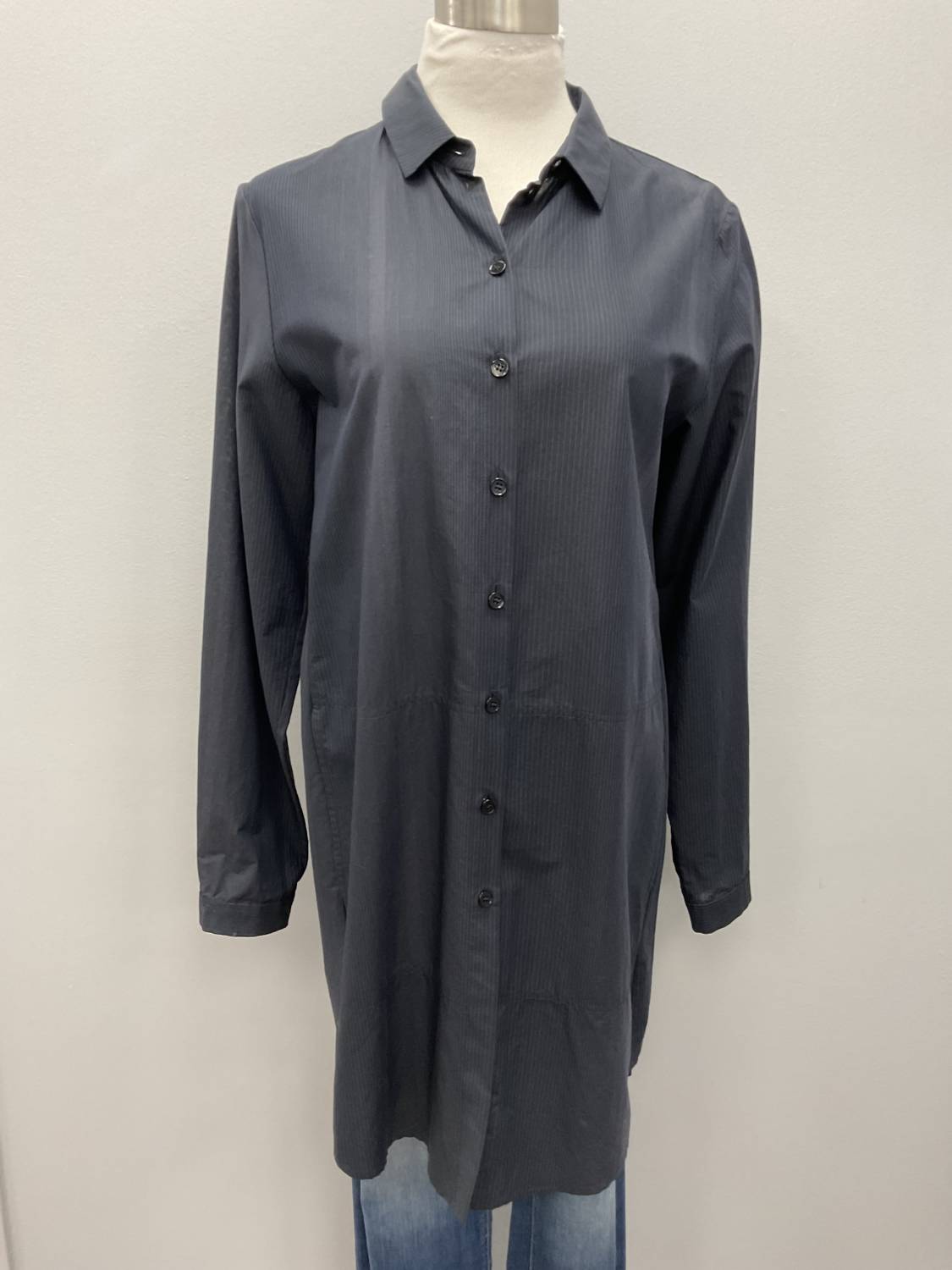 LONG MICROSTRIPE COTTON SHIRT