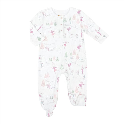Baby's Ice-skating Snowmen Pima + Hat Onesie